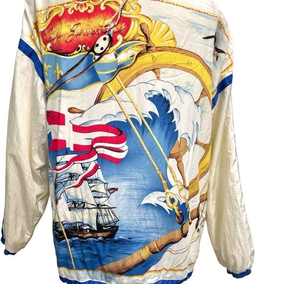 Vintage East West Nautical Boat Ship Retro Windbreaker Jacket size Small - Picture 8 of 11